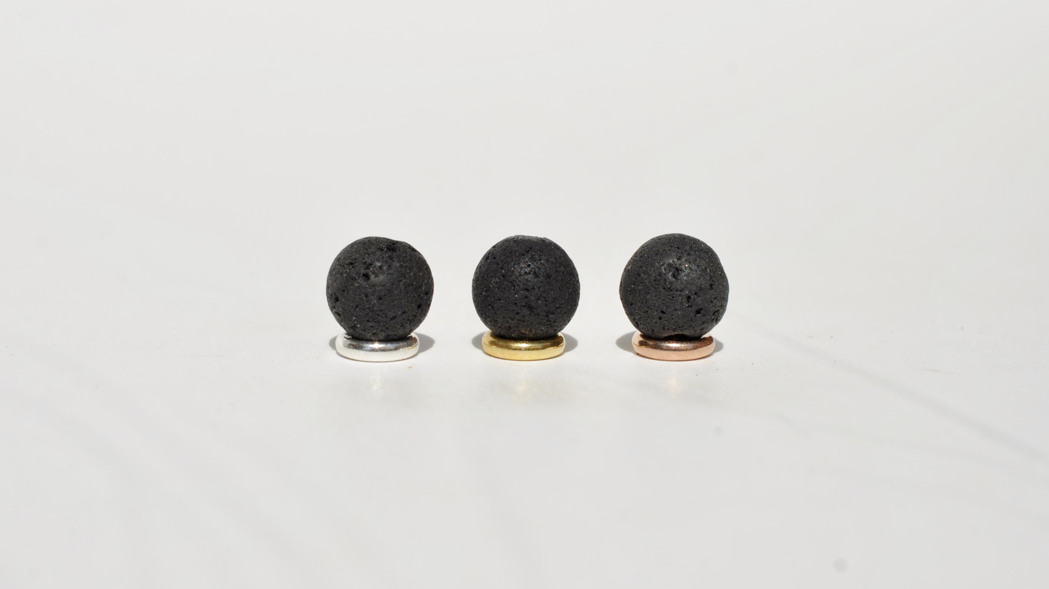 Lava kombiniert mit 925 Silber vergoldet und rosé-vergoldet